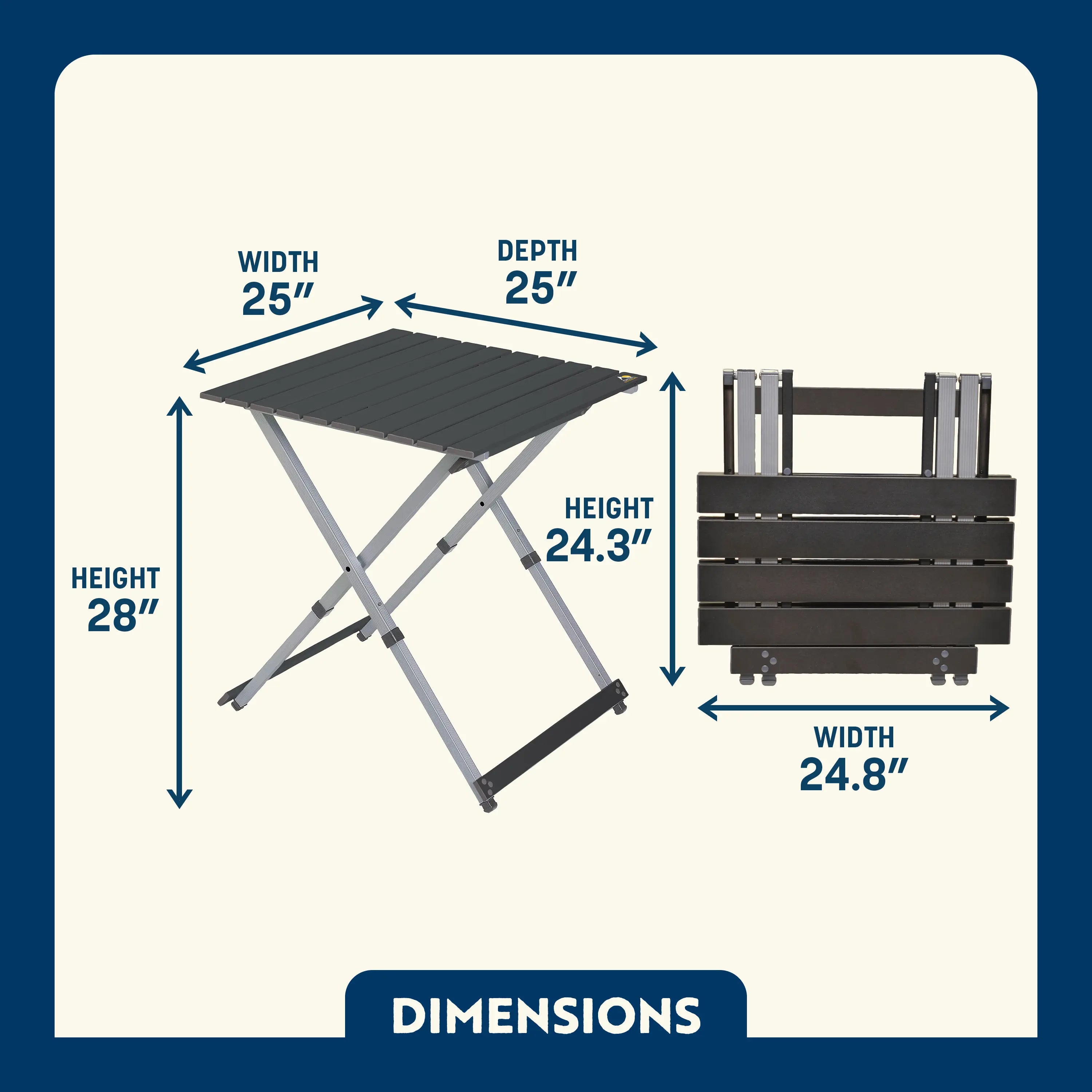 Compact Camp Table 25 | Featured Outdoor Choice | Outlandridge 96B6AB