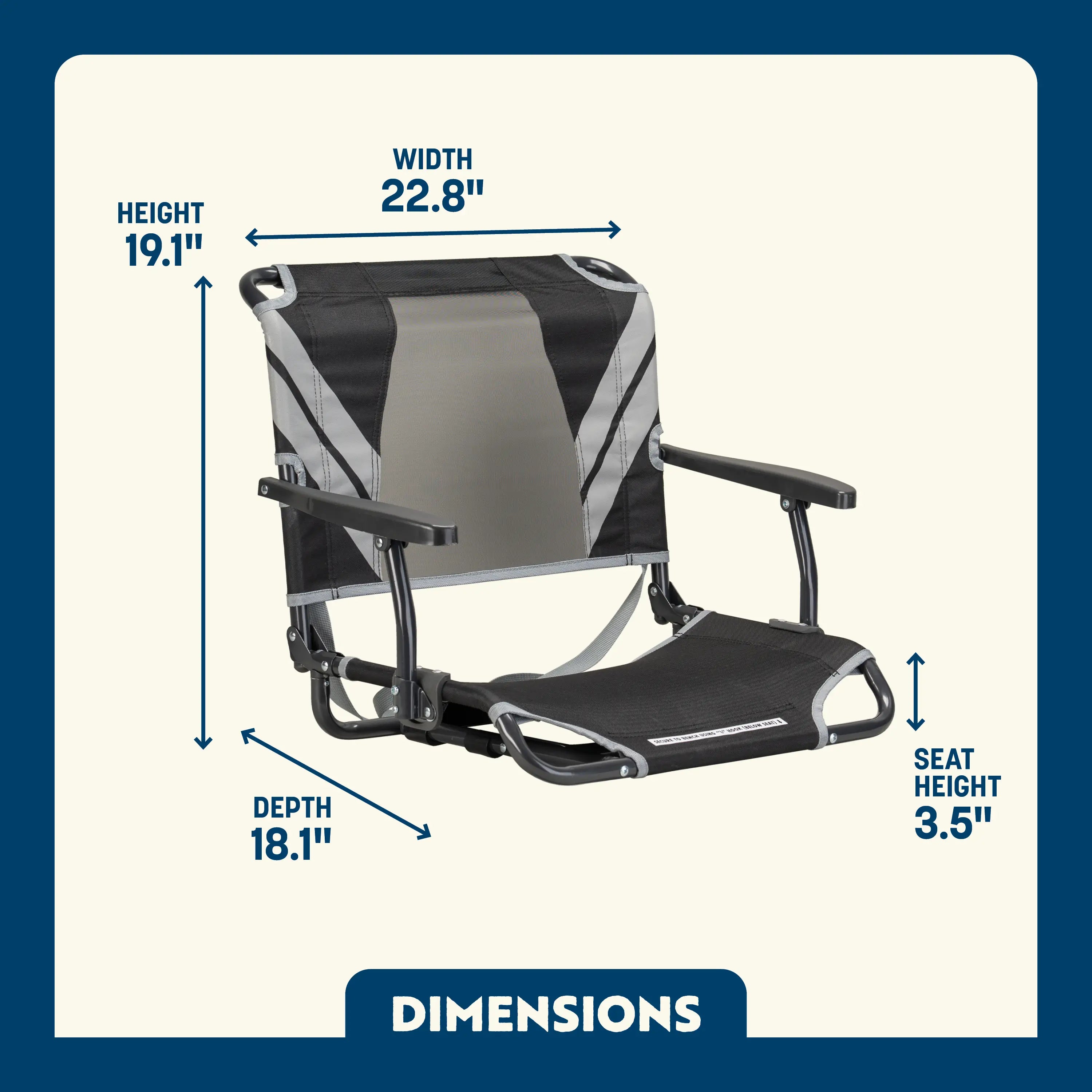 Big Comfort Stadium Chair with Armrests | Featured Outdoor Choice | Outlandridge 8967um
